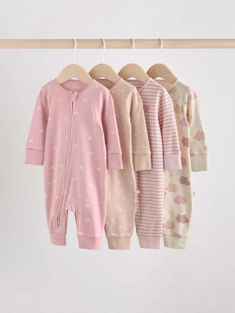 Комбинезон / Cлип для малышей Next AW2-289, 4 шт., Розовый, Бежевый