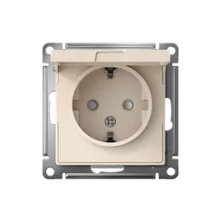 Розетка с крышкой Systeme Electric AtlasDesign Бежевый ATN000246