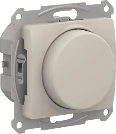 GLOSSA СВЕТОРЕГУЛЯТОР (диммер) поворотно-нажимной, LED, RC, 400Вт, механизм, МОЛОЧНЫЙ