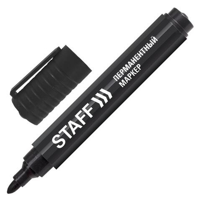 Маркер перм. 2,5мм. "Basic PM-733" черный, кругл.наконечник (STAFF)