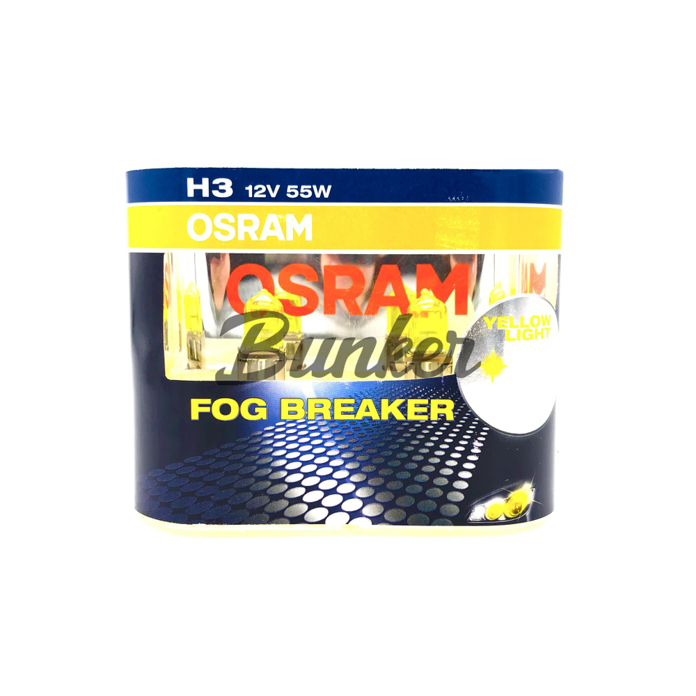 Галогенные автолампы OSRAM Fog Breaker +60% 2600K H3, (компл.)