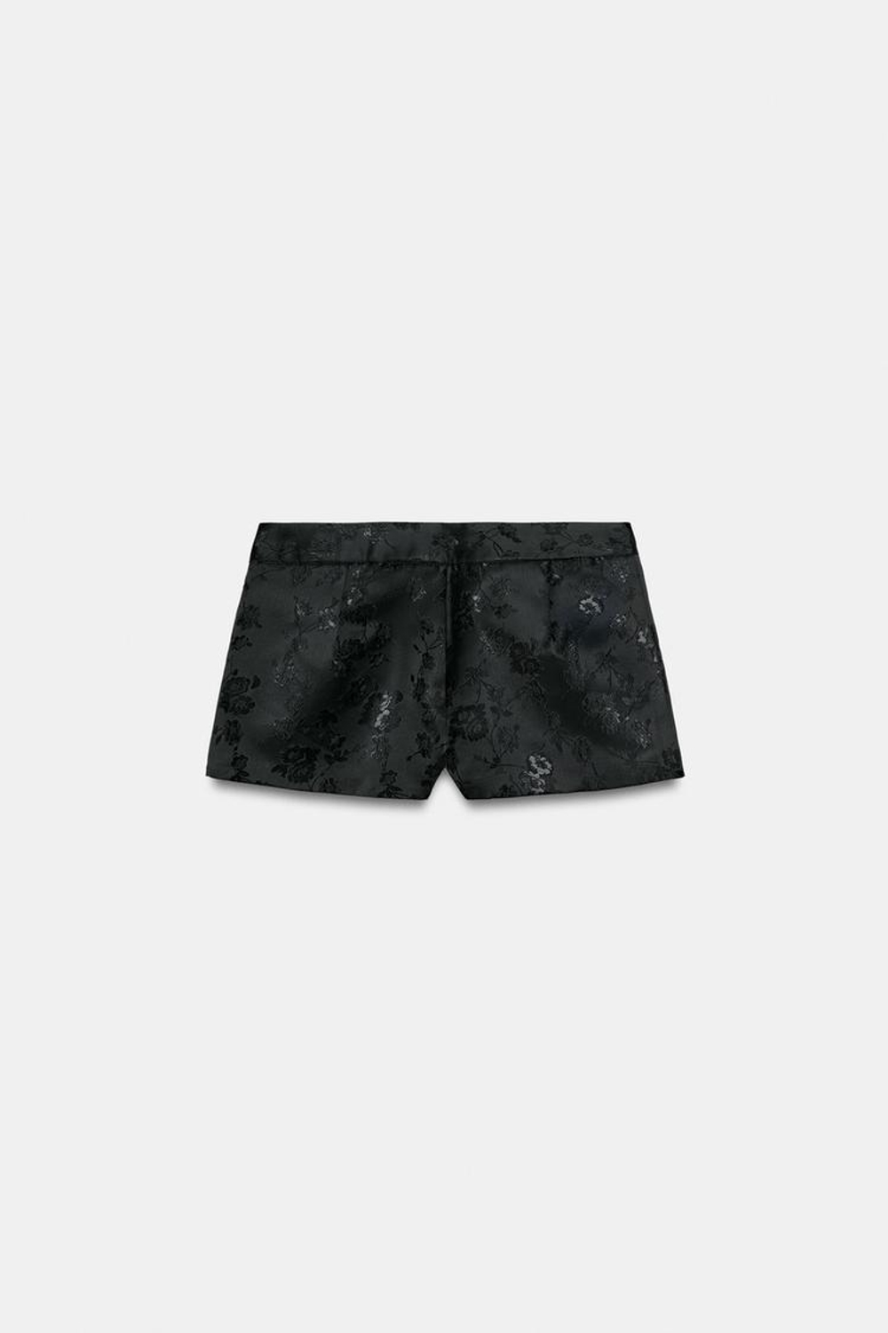 ZARA МИНИ-ШОРТЫ JACQUARD, ЧЕРНЫЙ