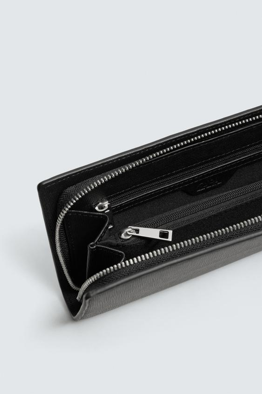 ZARA КОШЕЛЕК-КЛАТЧ XL С ТЕКСТУРОЙ, ЧЕРНЫЙ