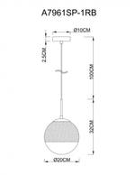 Подвесной светильник Arte Lamp JUPITER copper A7961SP-1RB