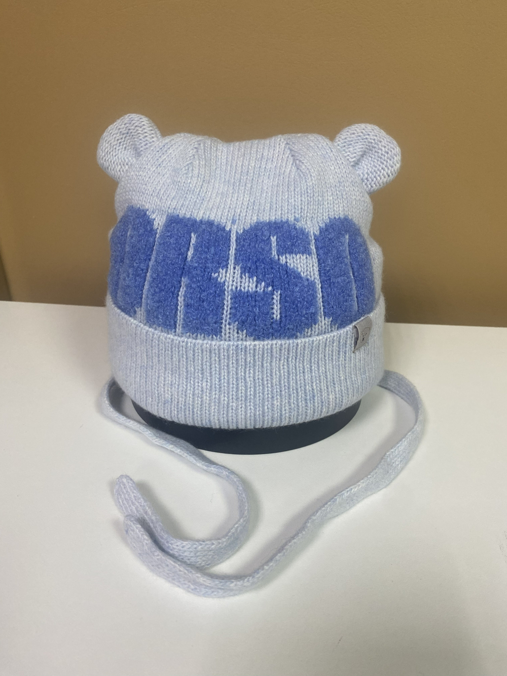 Зимняя детская шапка "Orso" цвет бледно-голубой на объем головы 40 см