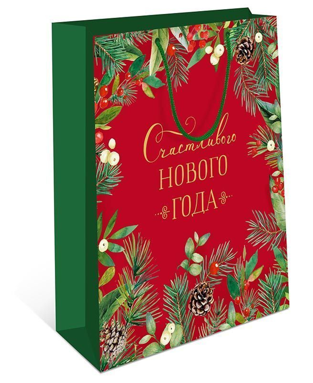 Сумка лам. 18*23*10см  Счастливого НГ 1шт