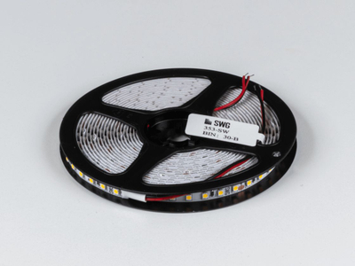 Светодиодная лента 3528, 120 LED/м, 9,6 Вт/м, 24В , IP20, Цвет: Теплый белый, SWG3120-24-9.6-WW-M