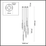 4794/72L PENDANT ODL21 403 бронзовый/белый Подвес LED 72W REEDS