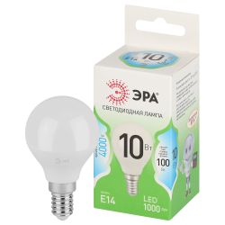 Лампа светодиодная ЭРА GREEN LINE LED P45-10W-840-E14 GL 10Вт шар яркий белый свет E14 | Лампы cветодиодные Шар (G/P)