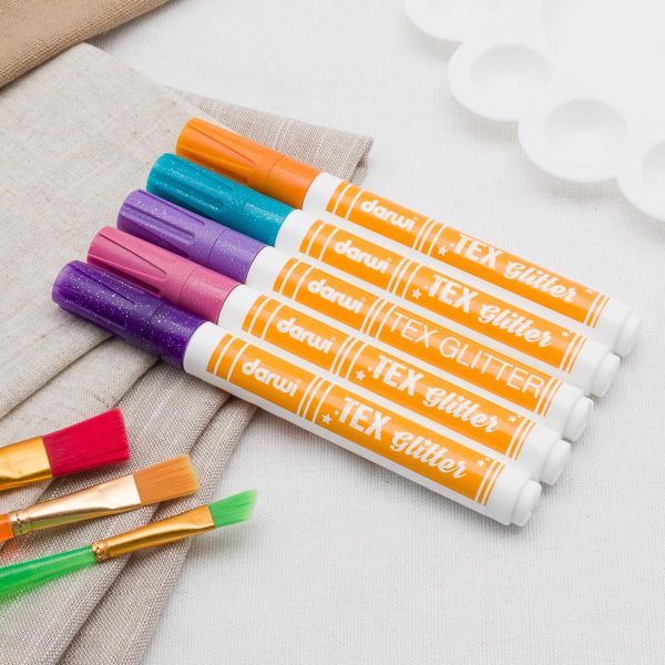 Маркер для ткани Darwi TEX Glitter, 2мм (с блестками) (900 фиолетовый), DA0140013