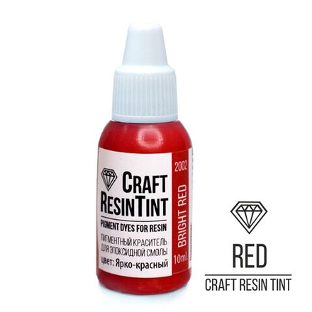 Краситель для смолы и полимеров CraftResinTint, Ярко-красный 10мл