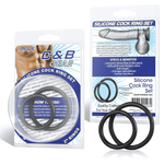 Набор из двух черных силиконовых колец разного диаметра SILICONE COCK RING SET (Цвет: черный)