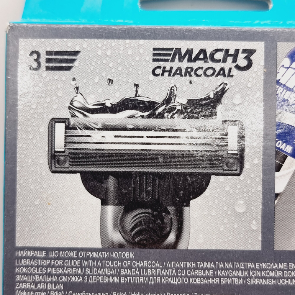 Бритвенный станок  с двумя кассетами Gillette  Mach3 Charcoal  1 шт (Польша)