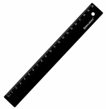 Линейка пластик 20см. черная (BRAUBERG)