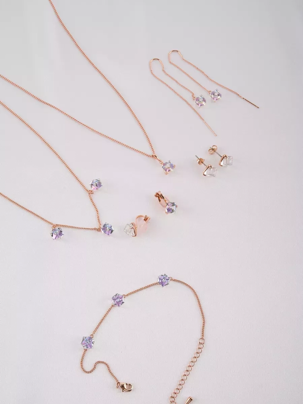 Браслет Миражи с сиреневыми кристаллами Swarovski