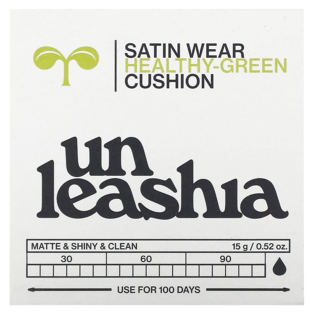 Unleashia, Satin Wear Healthy-Green Cushion, кушон, SPF 30/PA++, оттенок 18C, морская ракушка, 15 г (0,52 унции)