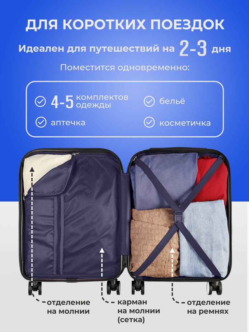 Чемодан S с кейсом в комплекте Белый