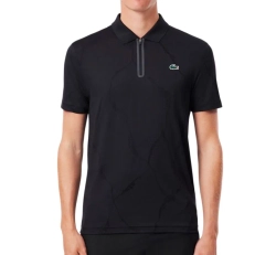 Мужское теннисное поло Lacoste Ultra Dry Jacquard Crocodile Tennis - black