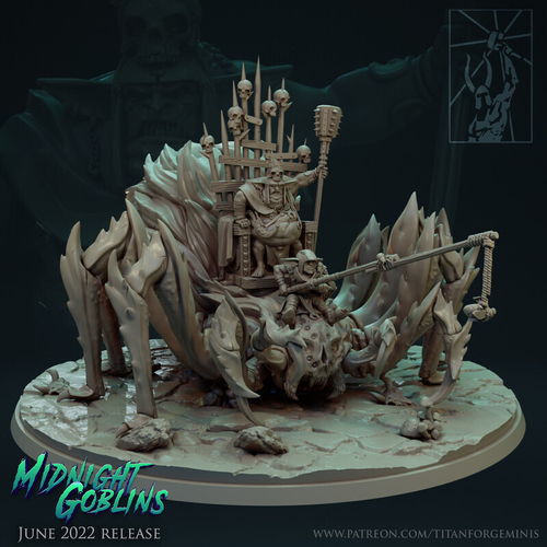 Grand Alliance Destruction Scuttleboss on Gigantic Spider миниатюра для dnd, днд, pathfinder, фентези, Настольная игра, НРИ, Варгейм, РПГ