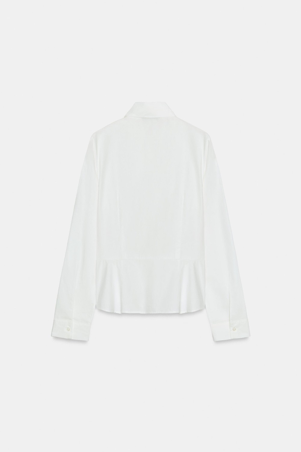 ZARA РУБАШКА В ПОЛОСКУ С ЗАВЯЗКОЙ, БЕЛЫЙ