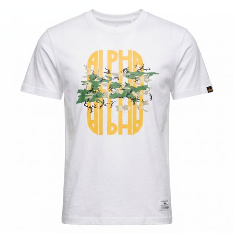 Футболка Alpha Industries Alpha Camo Tee White (Белая)