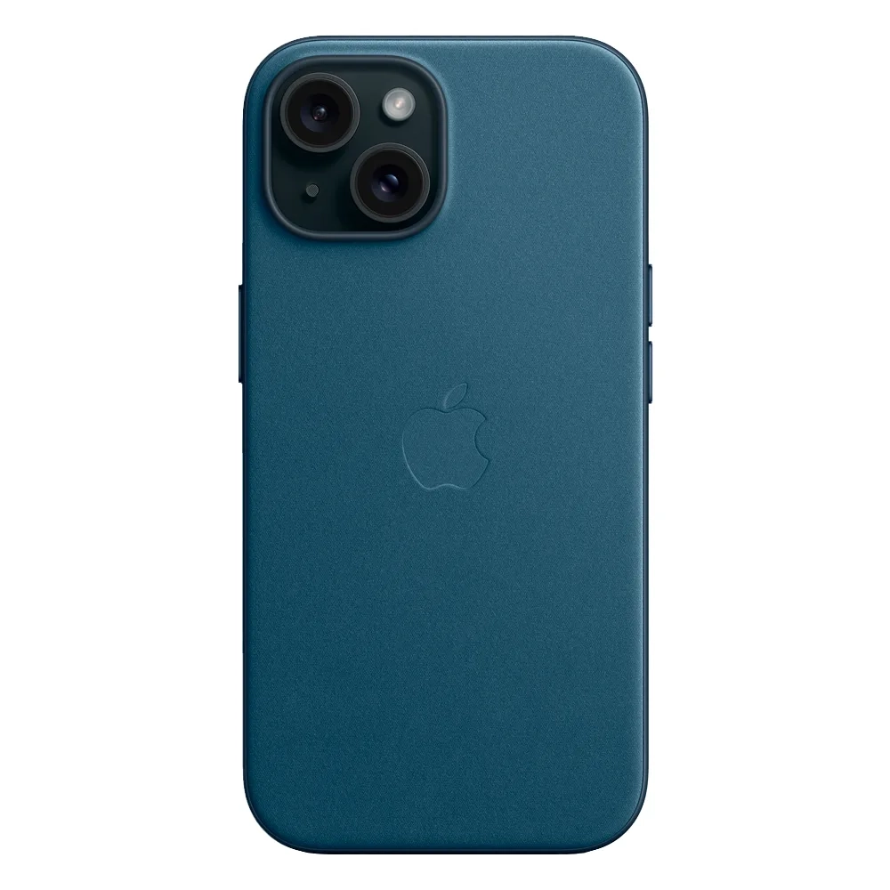 Тканевый чехол с поддержкой MagSafe Apple FineWoven Case для iPhone 15, Pacific Blue (Тихоокеанский синий)