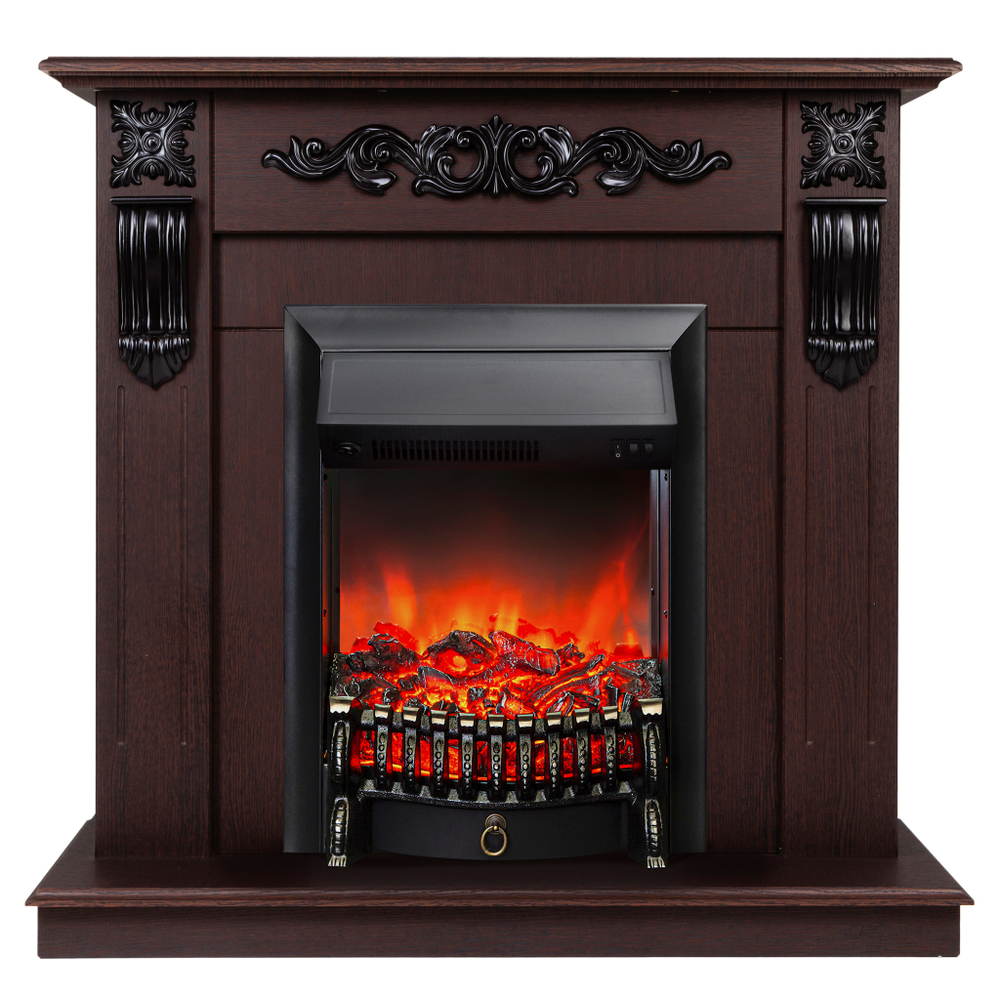 Каминокомплект Real Flame Dominica DN с очагом Fobos Lux Black (без пульта)
