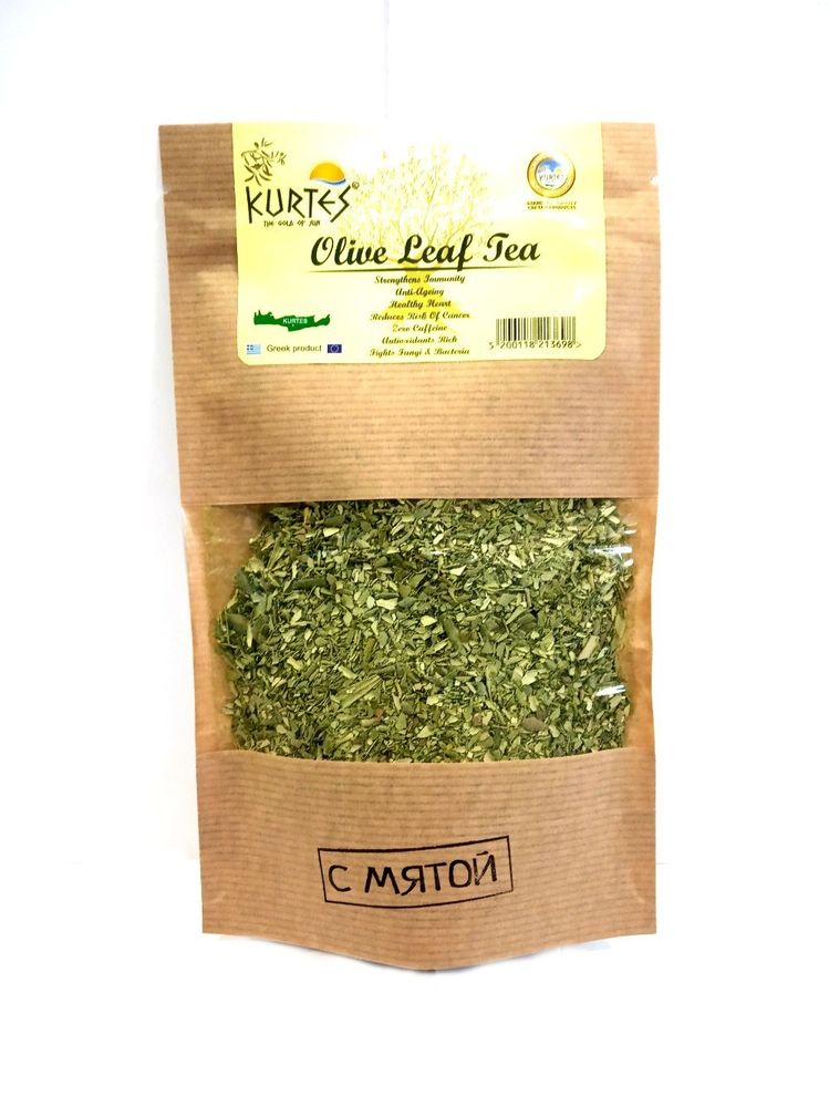 Чайный напиток KURTES из оливковых листьев с мятой, 75 гр