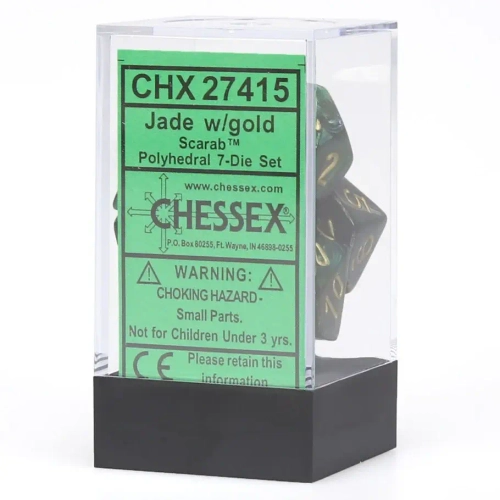 Chessex 7-dice set Scarab - Jade/Gold