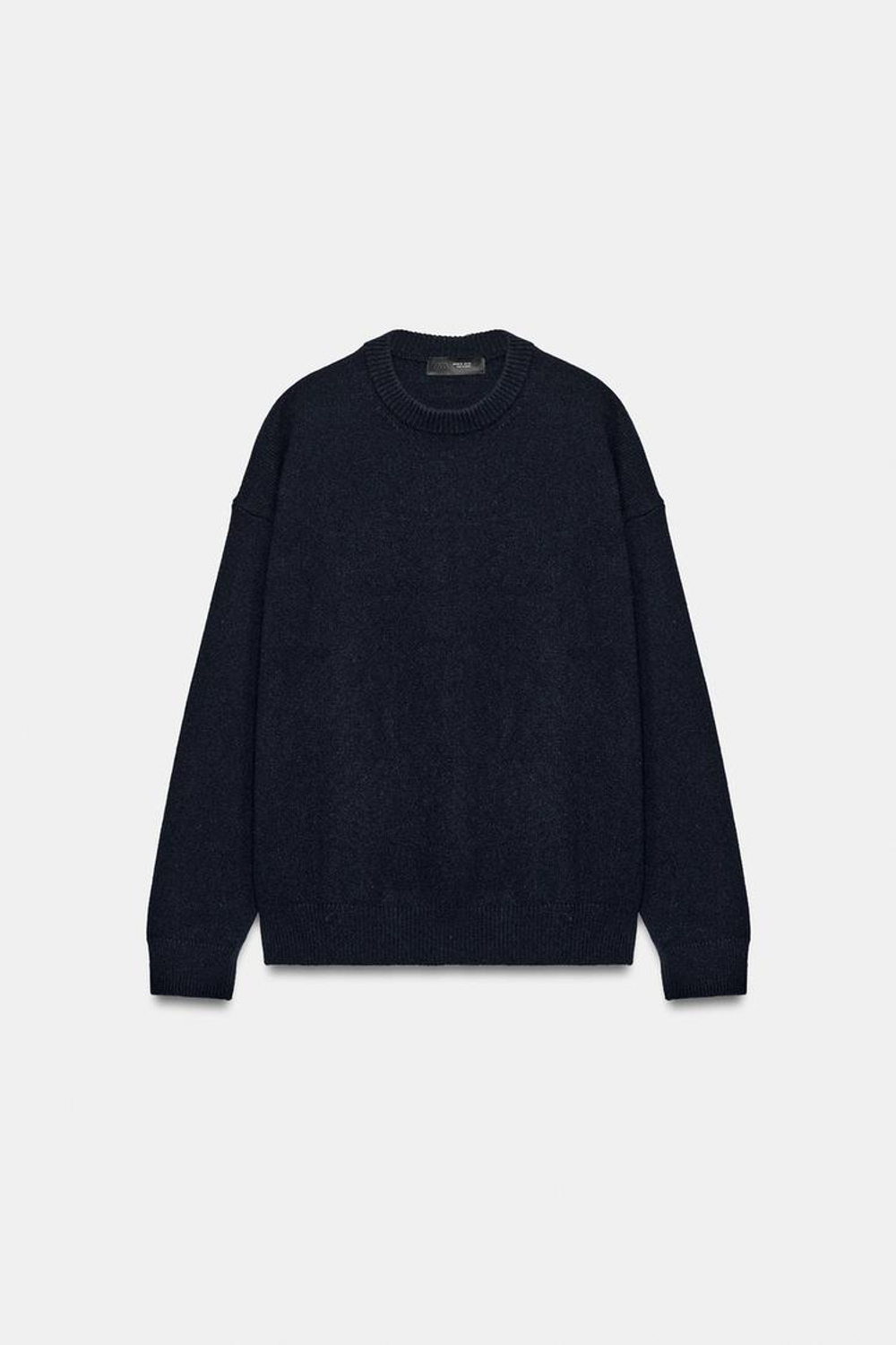 ZARA БАЗОВЫЙ ДЖЕМПЕР ИЗ ШЕРСТИ И КАШЕМИРА, МОРСКОЙ СИНИЙ