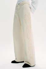 ДЖИНСЫ Z1975 WIDE-LEG С ЦВЕТОЧНОЙ ФАКТУРОЙ — ZARA