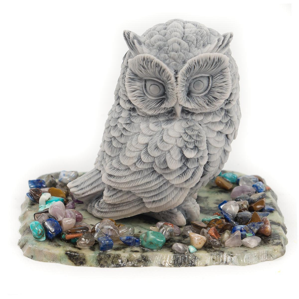 Сувенир "Филин" змеевик 80х100х80 мм 150 гр.  R117022