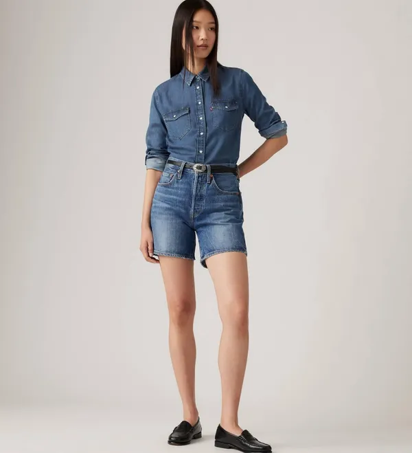 Шорты джинсовые женские LEVI'S 501  MID THIGH SHORT