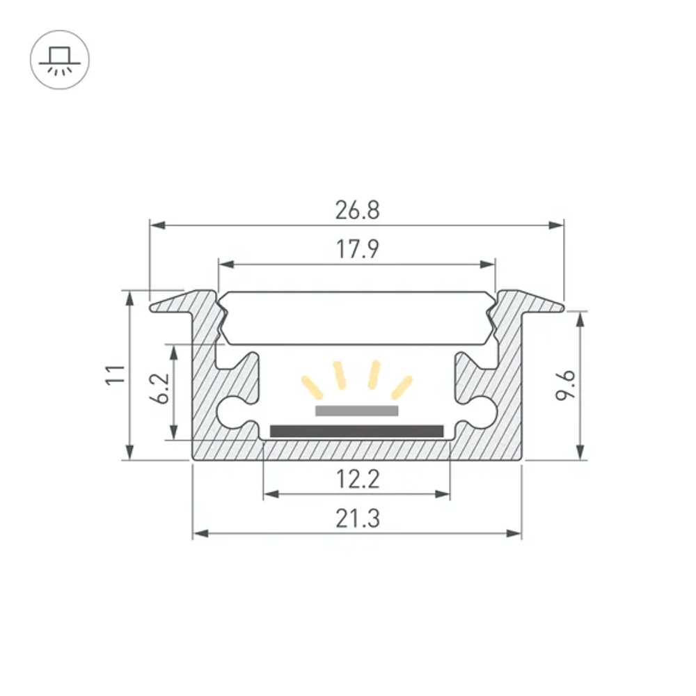 Профиль FLOOR27-H11-F-2000 ANOD (Arlight, Алюминий) 060247
