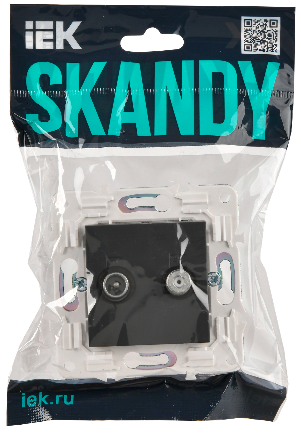 SKANDY Розетка двойная TV+SAT SK-A13G графит IEK