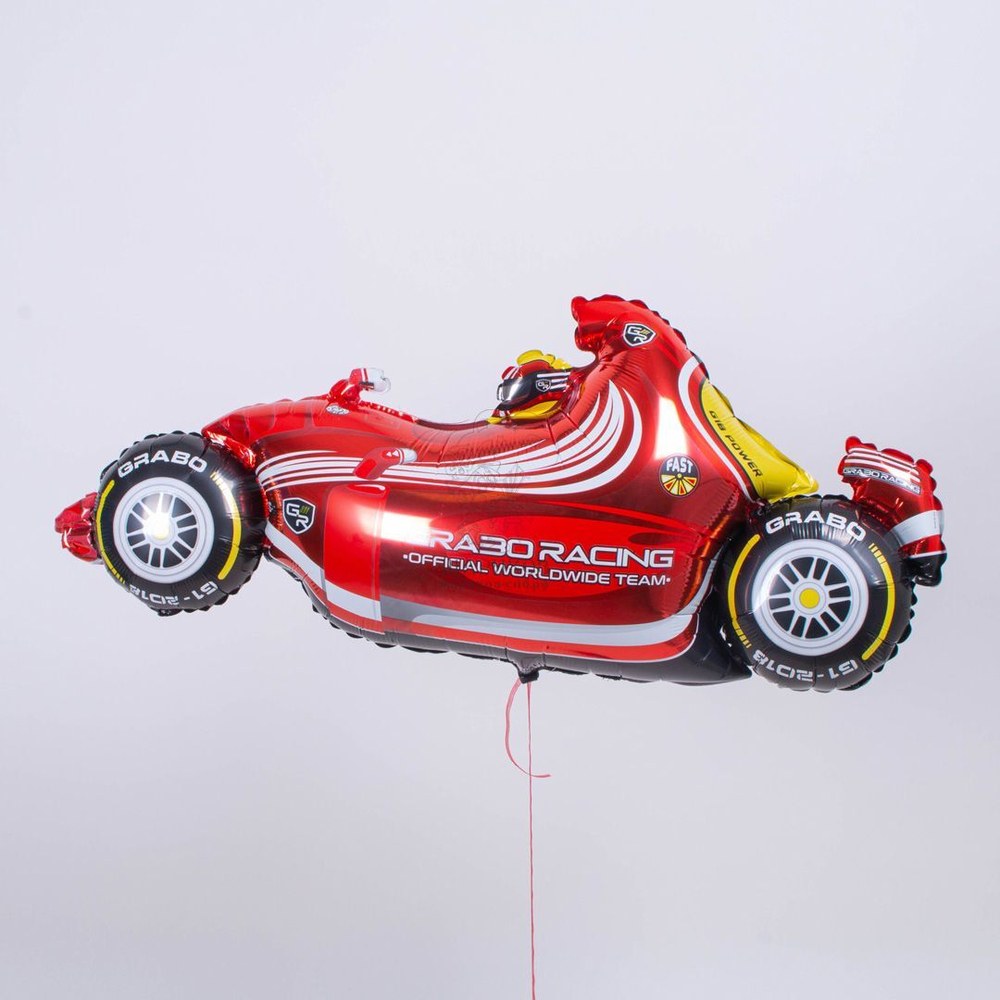 Шар (43""/109 см) Фигура, Гоночный автомобиль, Формула 1, Красный, 1 шт. А085