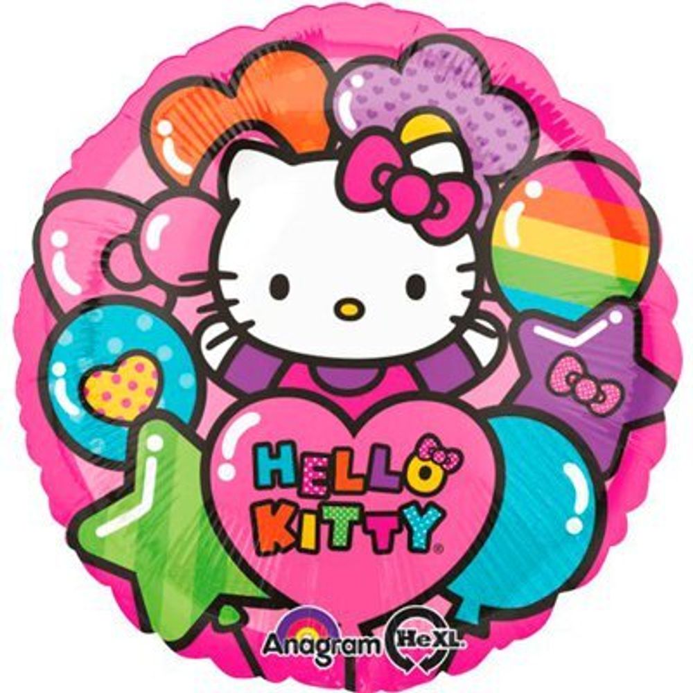 А 18" Круг Hello Kitty радуга S50