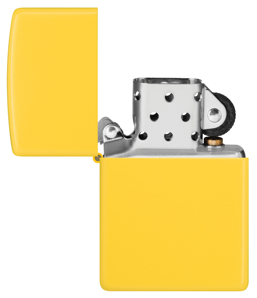 Зажигалка Zippo Classic с покрытием Sunflower, латунь/сталь, желтая, глянцевая, 38x13x57 мм