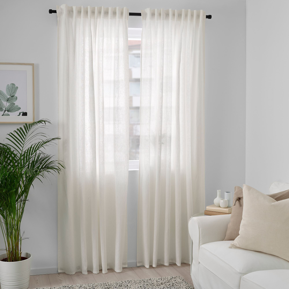 Комплект штор IKEA DYTAG (ДЮТОГ), Белый, 145x250 см, 2 шт