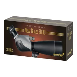 Зрительная труба Levenhuk New Blaze ED 80 в коробке с изображениями на упаковке