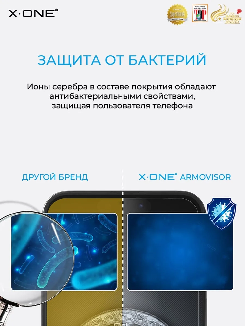 Непробиваемая бронепленка Samsung Galaxy S24 X-ONE Armorvisor 4-го поколения / фильтрация УФ-излучения / защита зрения