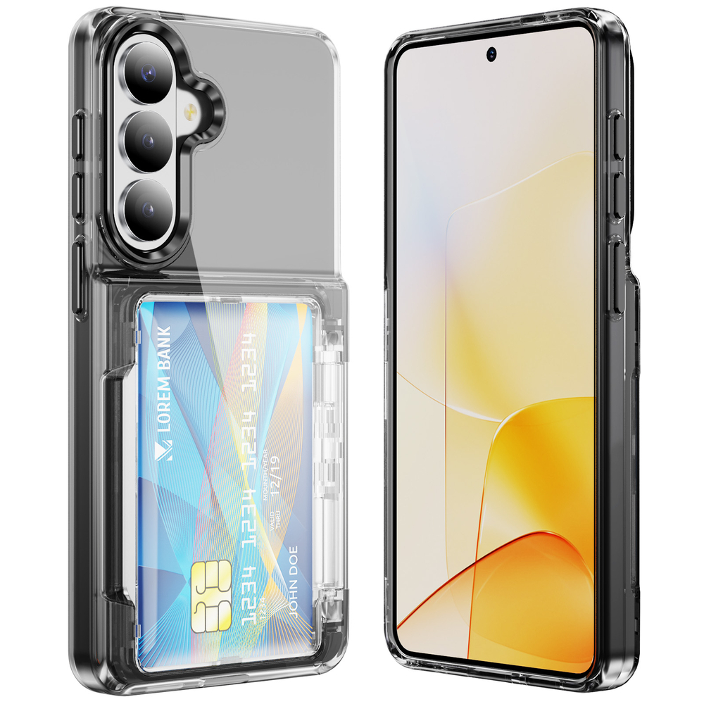 Прозрачный чехол Lumen Case с подставкой 2‑в‑1 и отделением для карт: Samsung Galaxy S25