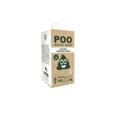 M-PETS Пакеты гигиенические для выгула собак Poo Waste Bags ECO, без запаха, цвет белый, 120 шт.