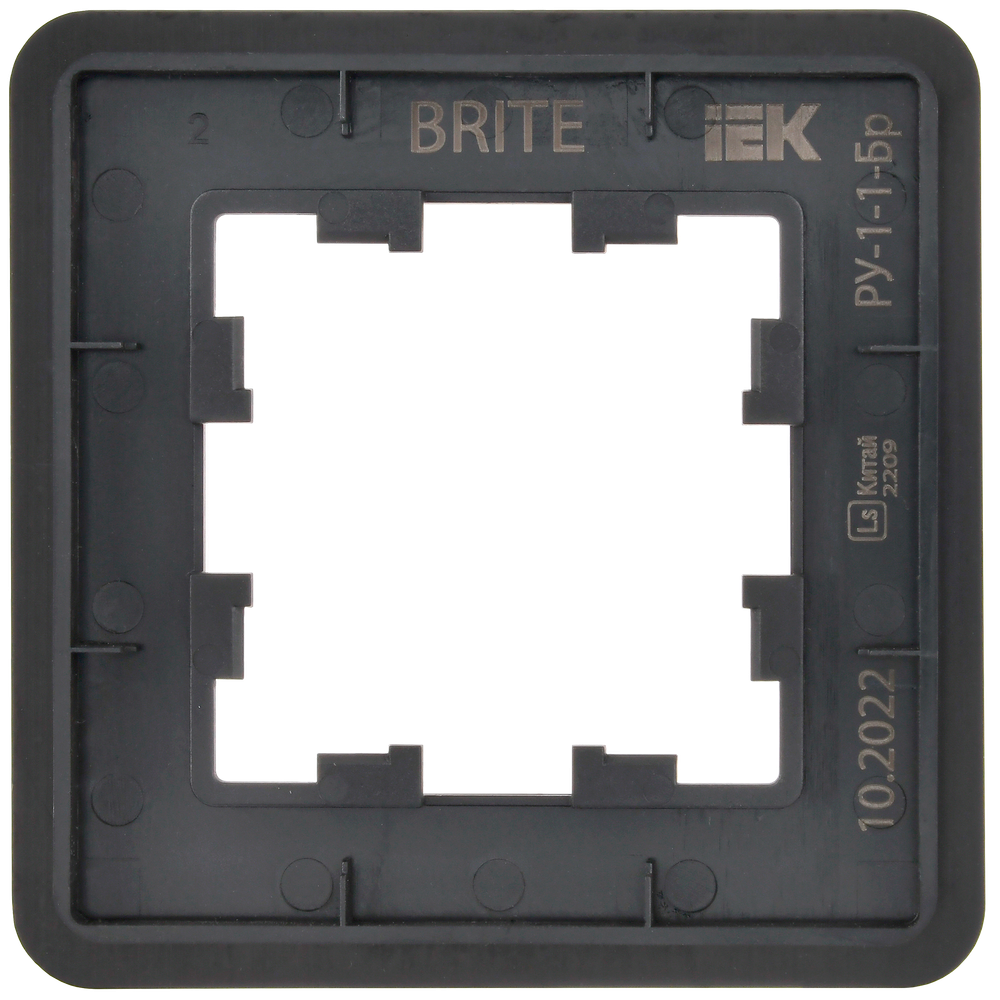 BRITE Рамка 1-местная РУ-1-1-Бр металл черный RE IEK