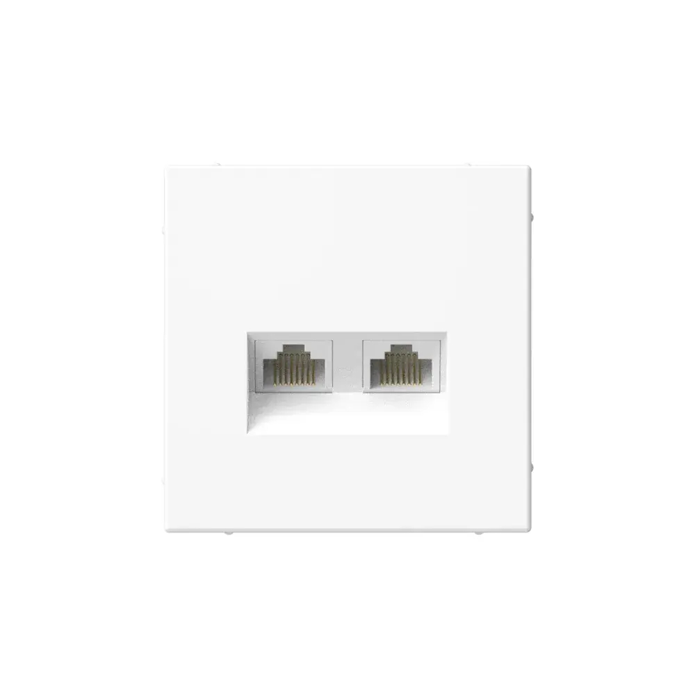 ARTGALLERY РОЗЕТКА двойная компьютерная RJ45+RJ45, кат. 5е, механизм, БЕЛЫЙ