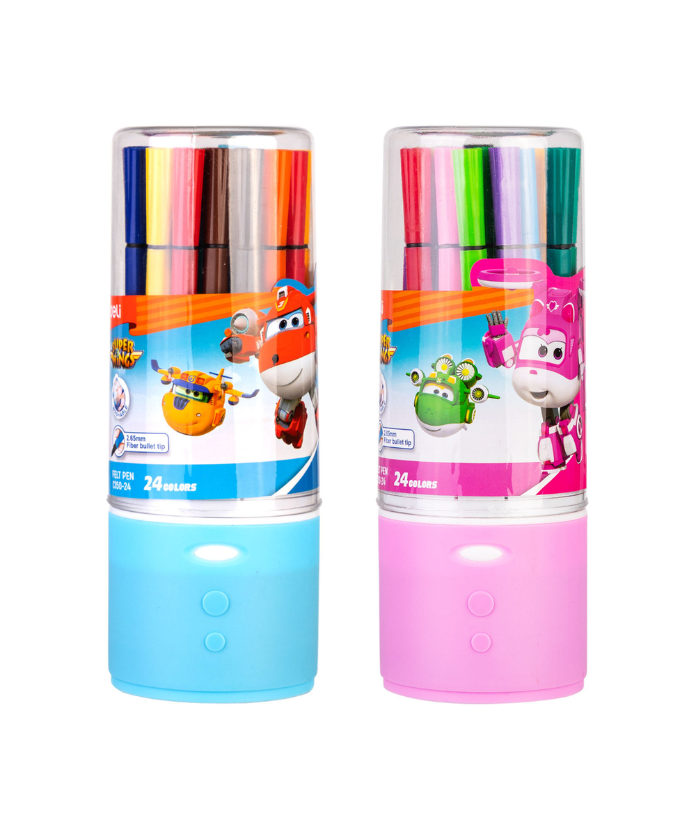 Фломастеры 24цв. Deli Super Wings пластиковая туба EC150-24
