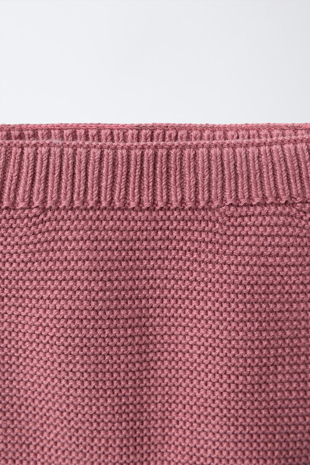 ZARA ТРИКОТАЖНЫЕ ТРУСЫ С КРУЖЕВОМ, РОЗОВАТЫЙ
