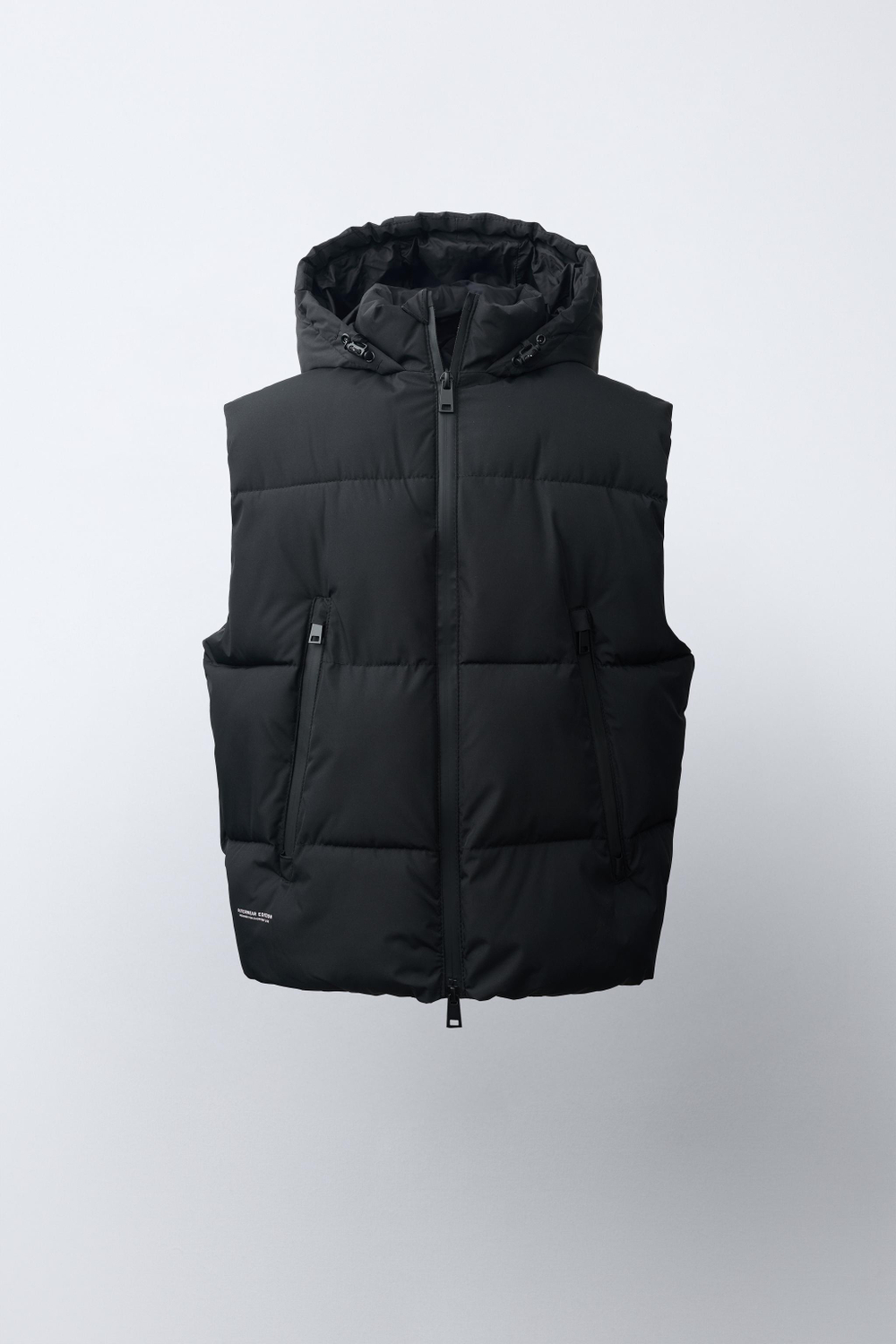 ZARA СТЕГАНЫЙ ЖИЛЕТ WATER REPELLENT, ЧЕРНЫЙ