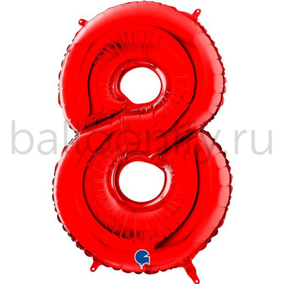 Шар ЦИФРА 8 Red 40" 102 см