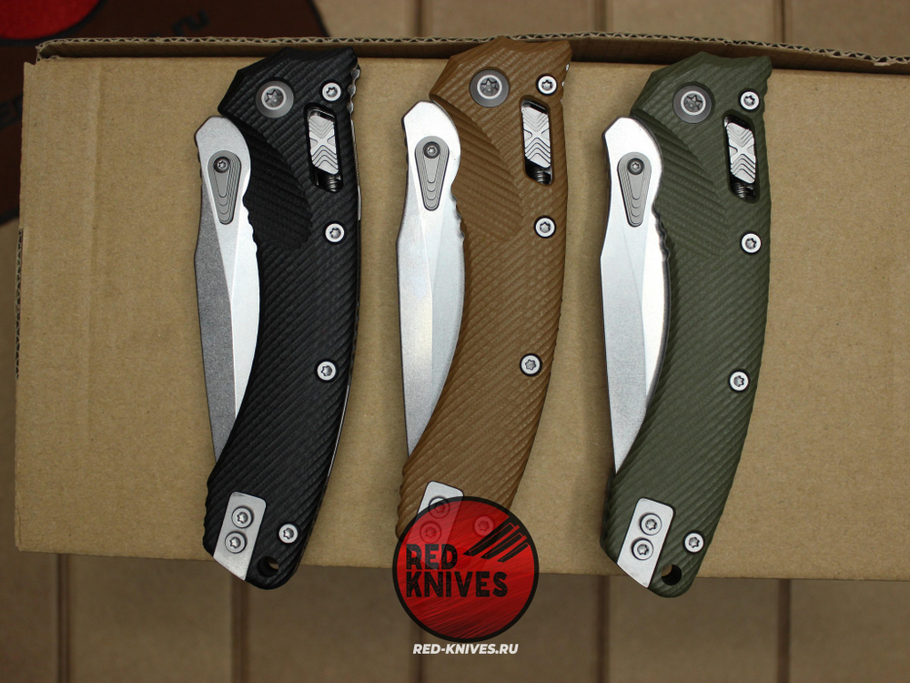Нож Microtech Amphibian G10 - черная рукоять G10, клинок стоунвош RK/457